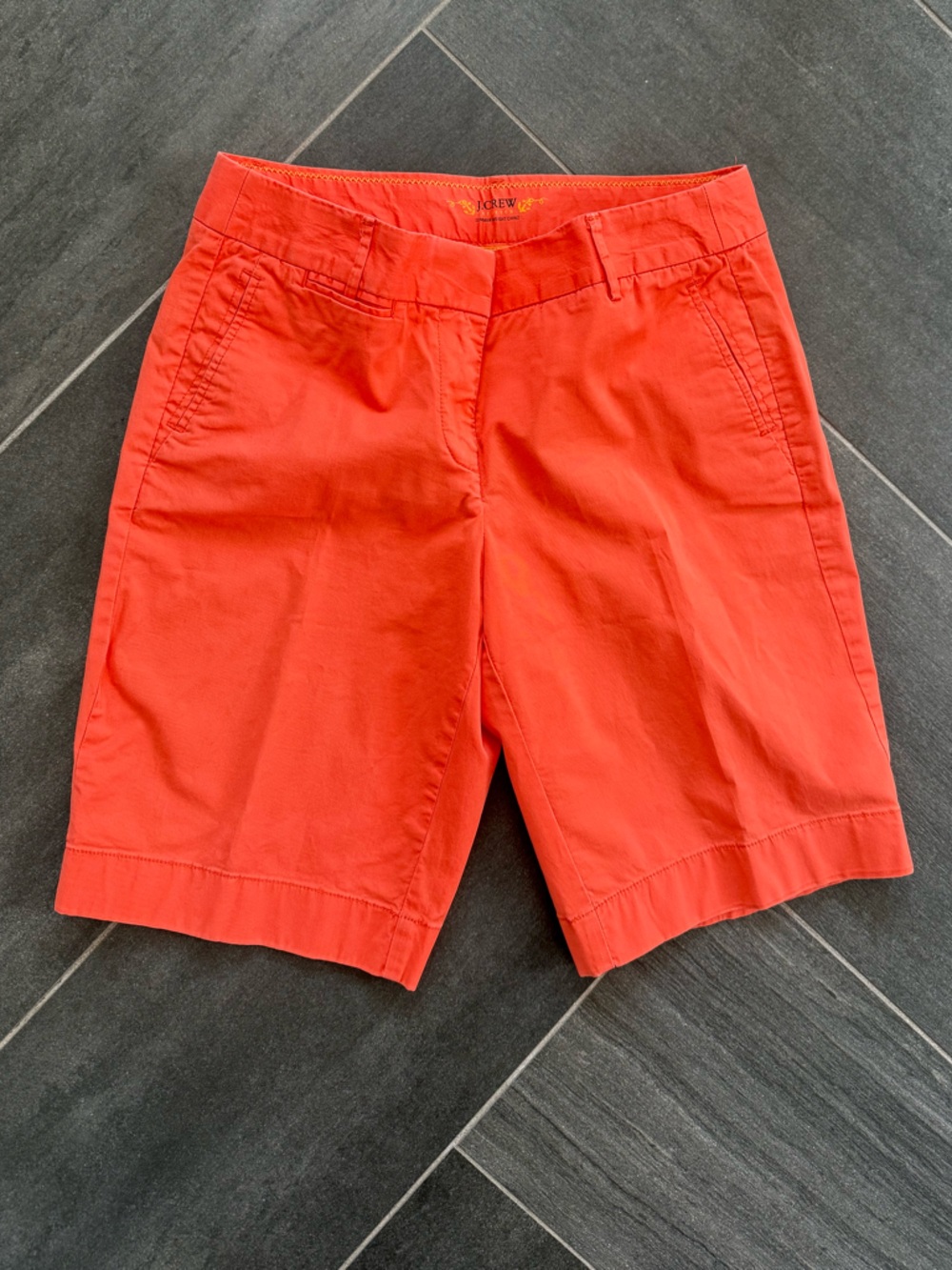 J. Crew Salmon-Orange Flat Front 10” Women’s Shorts size 2